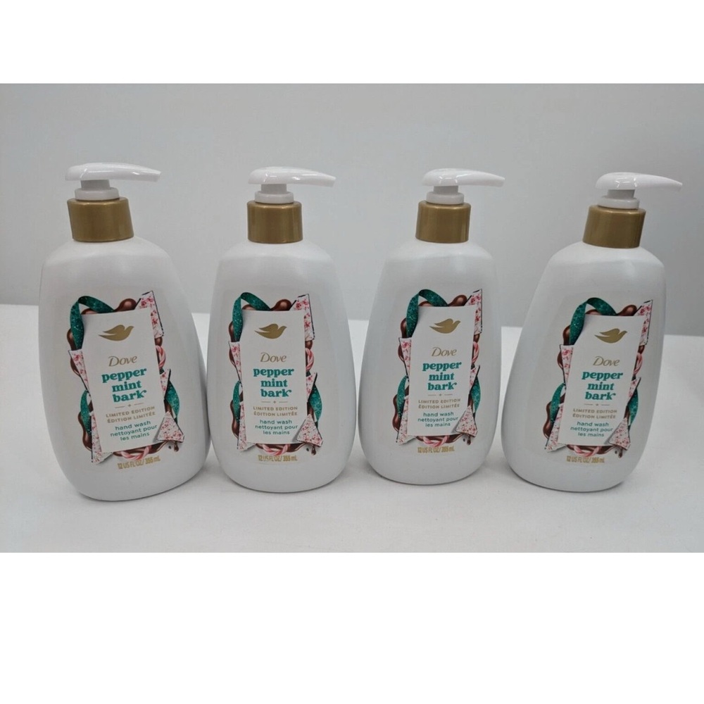 4 Dove Limited Edition Peppermint Bark Hand Soaps Christmas Holiday Treats